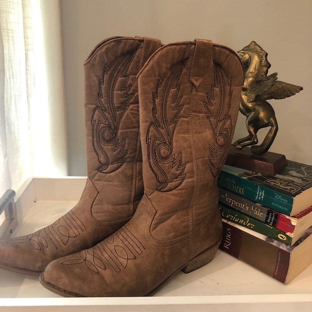 Gaucho Coconuts Cowgirl Boots Brown Size 8